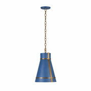 Varaluz Brasserie 1Lt Pendant, French Blue/Bronze