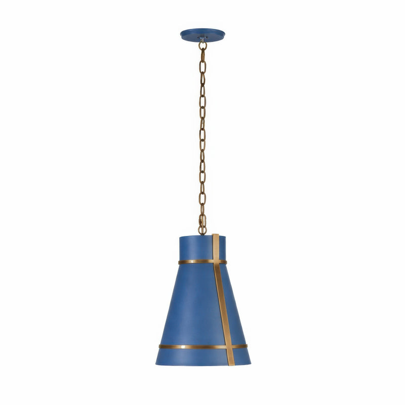 Varaluz Brasserie 1Lt Pendant, French Blue/Bronze