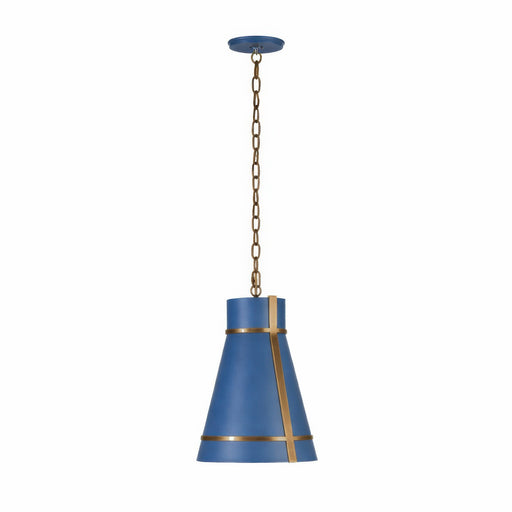 Varaluz Brasserie 1Lt Pendant, French Blue/Bronze