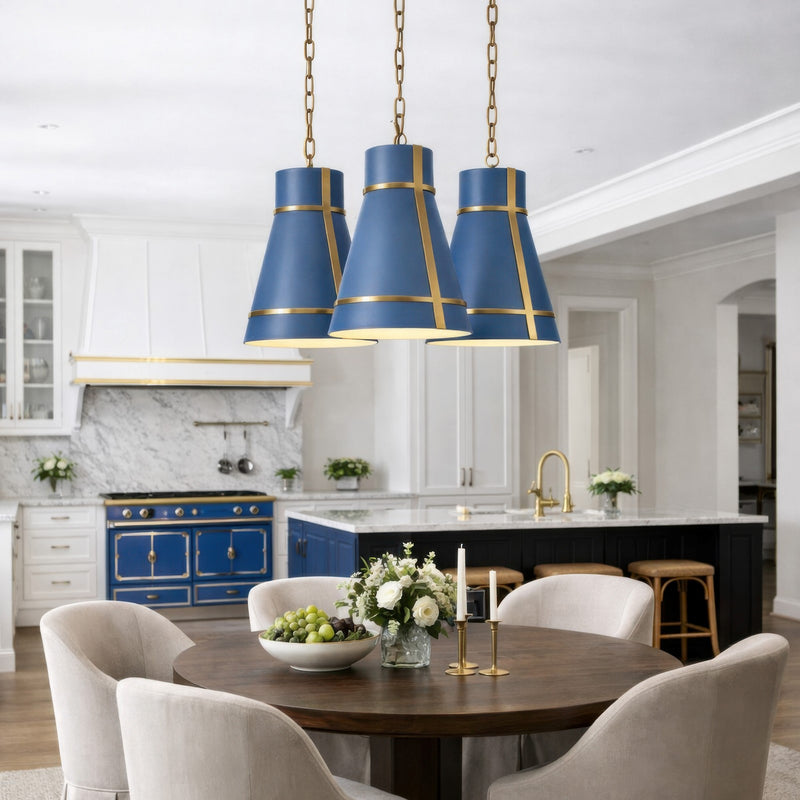 Varaluz Brasserie 1Lt Pendant, French Blue/Bronze