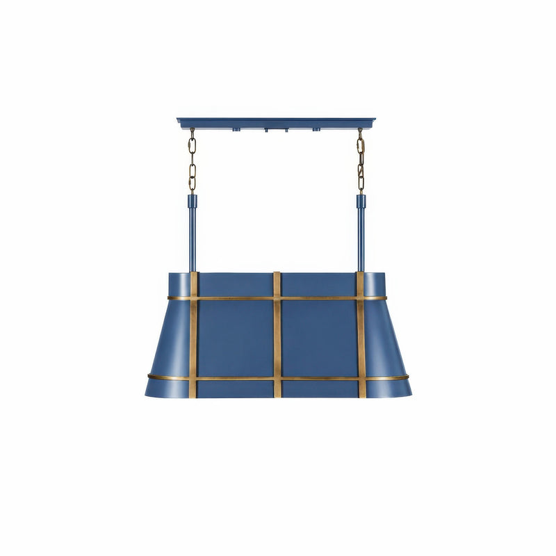 Varaluz Brasserie 3Lt Pendant, French Blue/Heritage Bronze