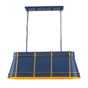 Varaluz Brasserie 4Lt Pendant, French Blue/Heritage Bronze