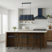 Varaluz Brasserie 4Lt Pendant, French Blue/Heritage Bronze