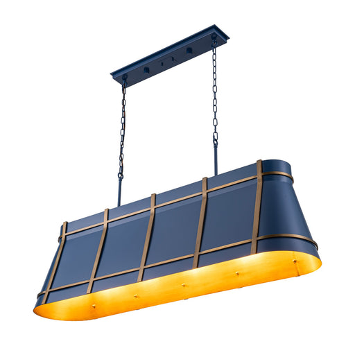 Varaluz Brasserie 5Lt Pendant, French Blue/Heritage Bronze