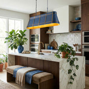 Varaluz Brasserie 5Lt Pendant, French Blue/Heritage Bronze