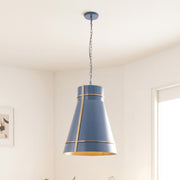 Varaluz Brasserie 1Lt Pendant, French Blue/Heritage Bronze