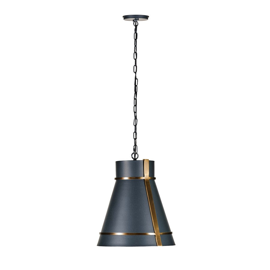 Varaluz Brasserie 1-Lt Pendant, Blackened Zinc/Heritage Bronze - 536P01ZNCBRZ