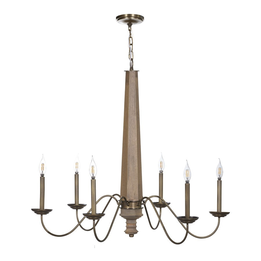 Varaluz Dinner at 6-Lt Chandelier, Heritage Bronze - 545C06BRZ
