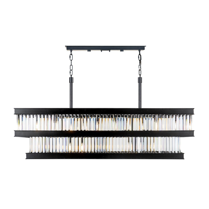 Varaluz Double Take 6-Lt 2-Tier Linear, Heritage Black - 546N06BLK