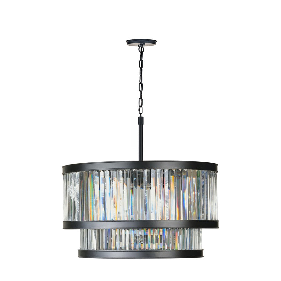 Varaluz Double Take 8-Lt 2-Tier Pendant, Heritage Black - 546P08BLK