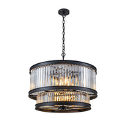 Varaluz Double Take 14 Light Pendant, Heritage Black/Clear