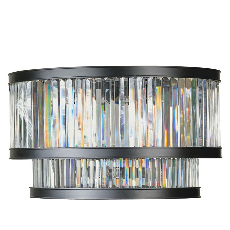 Varaluz Double Take 2-Lt 2-Tier Sconce, Heritage Black - 546W02BLK