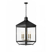 Varaluz Midnight Manor 4Lt Pendant, Blackened Zinc/Bronze/Clear