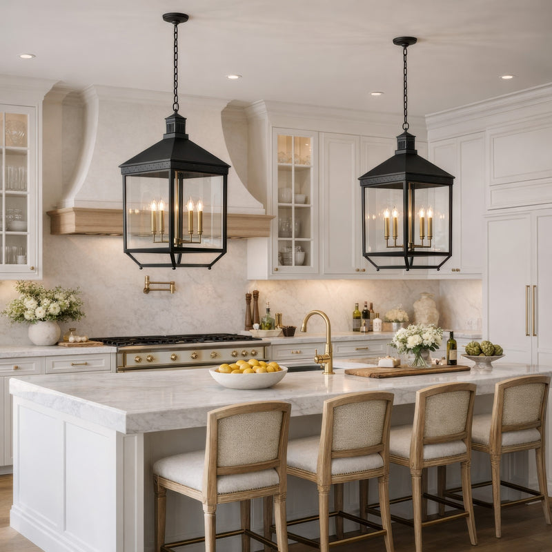 Varaluz Midnight Manor 4Lt Pendant, Blackened Zinc/Bronze/Clear