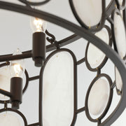 Varaluz Oval Office 6 Light Pendant, Ironclad/White