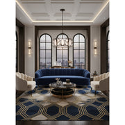 Varaluz Oval Office 6 Light Pendant, Ironclad/White