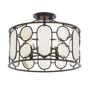Varaluz Oval Office 4 Light Semi-Flush, Ironclad/White