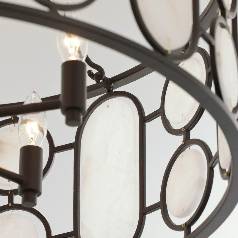 Varaluz Oval Office 4 Light Semi-Flush, Ironclad/White