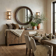 Varaluz Oval Office 2 Light Wall Sconce, Ironclad/White