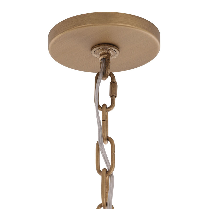 Varaluz Panelist 5 Light Pendant, Brass Kisser/White