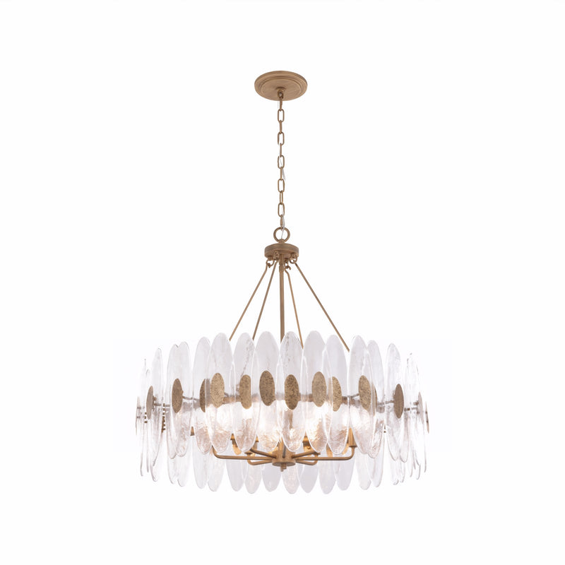 Varaluz Aurora 8 Light Pendant, Havana Gold/Clear