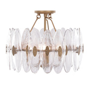 Varaluz Aurora 4 Light Semi-Flush, Havana Gold/Clear