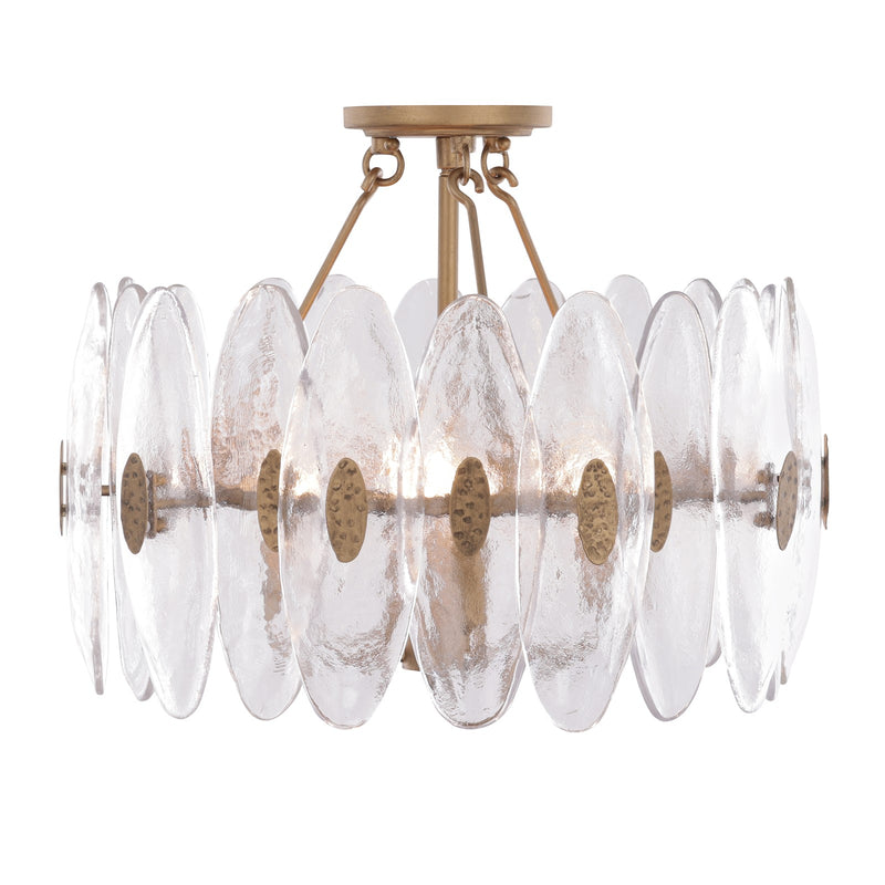 Varaluz Aurora 4 Light Semi-Flush, Havana Gold/Clear