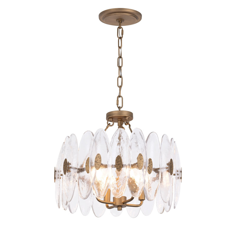Varaluz Aurora 4 Light Semi-Flush, Havana Gold/Clear