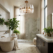 Varaluz Aurora 4 Light Semi-Flush, Havana Gold/Clear