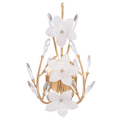 Varaluz Petal Court 2 Light Wall Sconce, French Gold/Clear and White