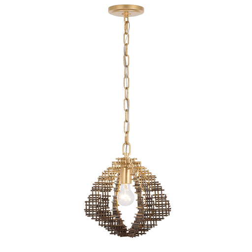 Varaluz Construct 1Lt Pendant, Dark Bronze/French Gold
