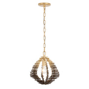 Varaluz Construct 1Lt Pendant, Dark Bronze/French Gold