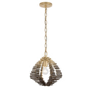 Varaluz Construct 1Lt Pendant, Dark Bronze/French Gold