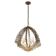 Varaluz Construct 6Lt Pendant, Dark Bronze/French Gold