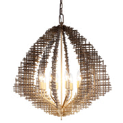 Varaluz Construct 8Lt Pendant, Dark Bronze/French Gold