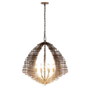 Varaluz Construct 8Lt Pendant, Dark Bronze/French Gold