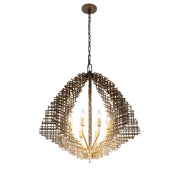 Varaluz Construct 8Lt Pendant, Dark Bronze/French Gold