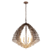 Varaluz Construct 8Lt Pendant, Dark Bronze/French Gold