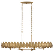 Varaluz Petal Reign 6 Light Pendant, Brass Kisser/Brass Kisser
