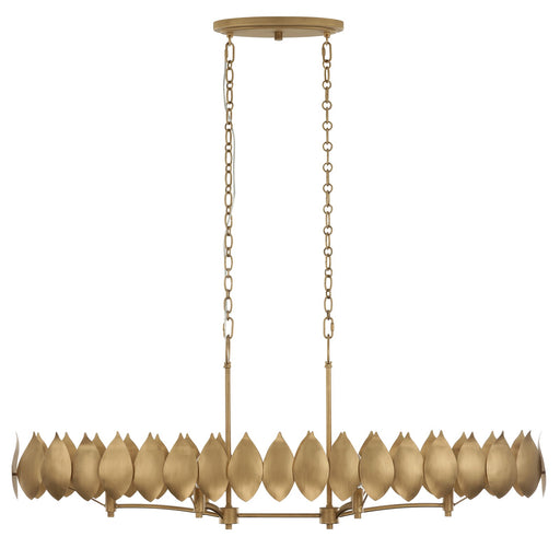 Varaluz Petal Reign 6 Light Pendant, Brass Kisser/Brass Kisser