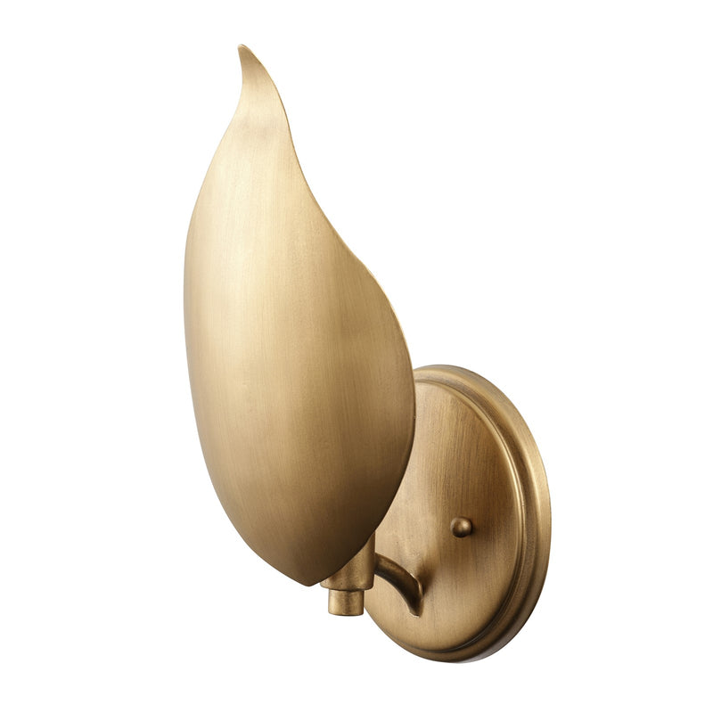 Varaluz Petal Reign 1 Light Wall Sconce, Brass Kisser/Brass Kisser