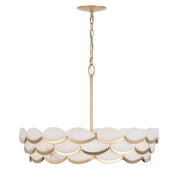 Varaluz High Tide 8 Light Pendant, French Gold/White