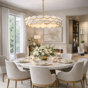 Varaluz High Tide 8 Light Pendant, French Gold/White