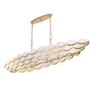 Varaluz High Tide 6 Light Pendant, French Gold/White