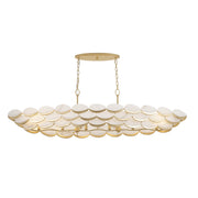 Varaluz High Tide 6 Light Pendant, French Gold/White