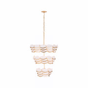 Varaluz High Tide 11 Light Pendant, French Gold/White