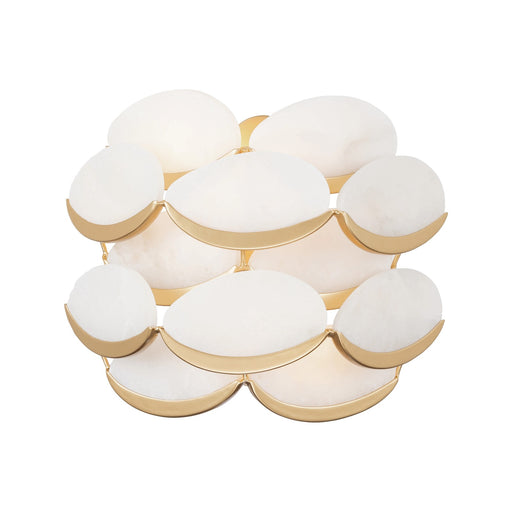 Varaluz High Tide 2 Light Wall Sconce, French Gold/White