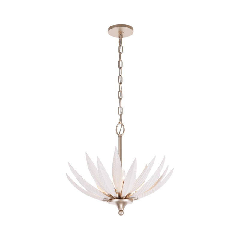Varaluz Zanara 3 Light Pendant, Gold Dust/White