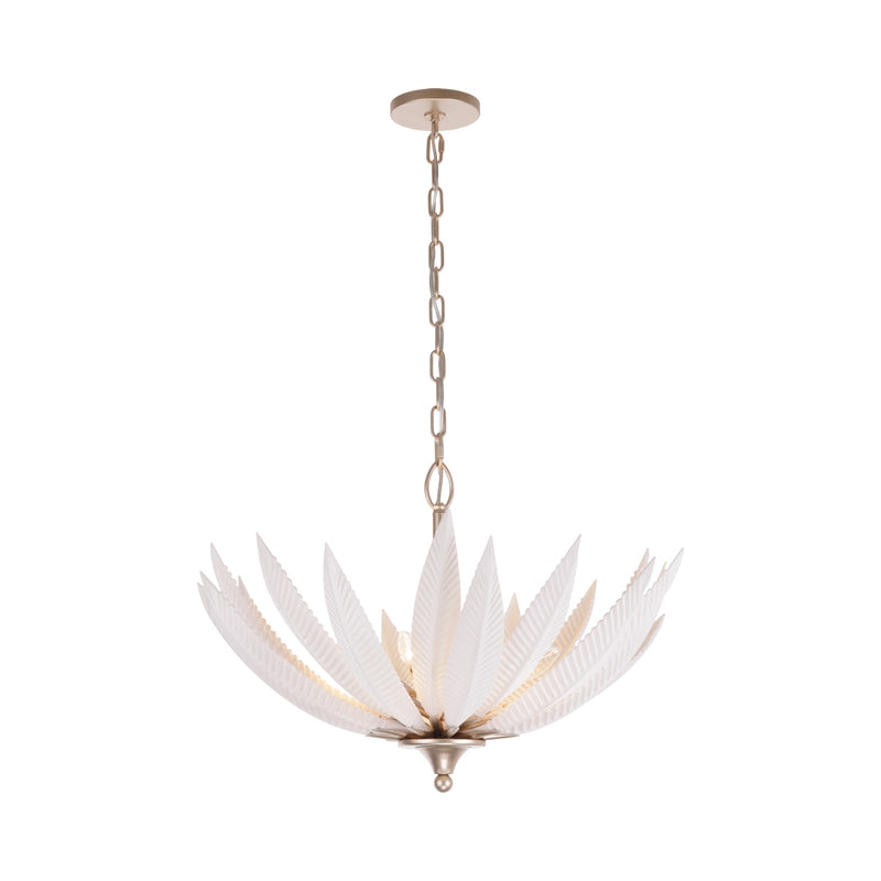 Varaluz Zanara 6 Light Pendant, Gold Dust/White