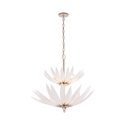 Varaluz Zanara 9 Light Pendant, Gold Dust/White